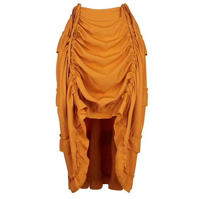 Jupe Steampunk grande taille Costume de Pirate robe à cordon femmes jupe haute basse Maxi jupe irrég