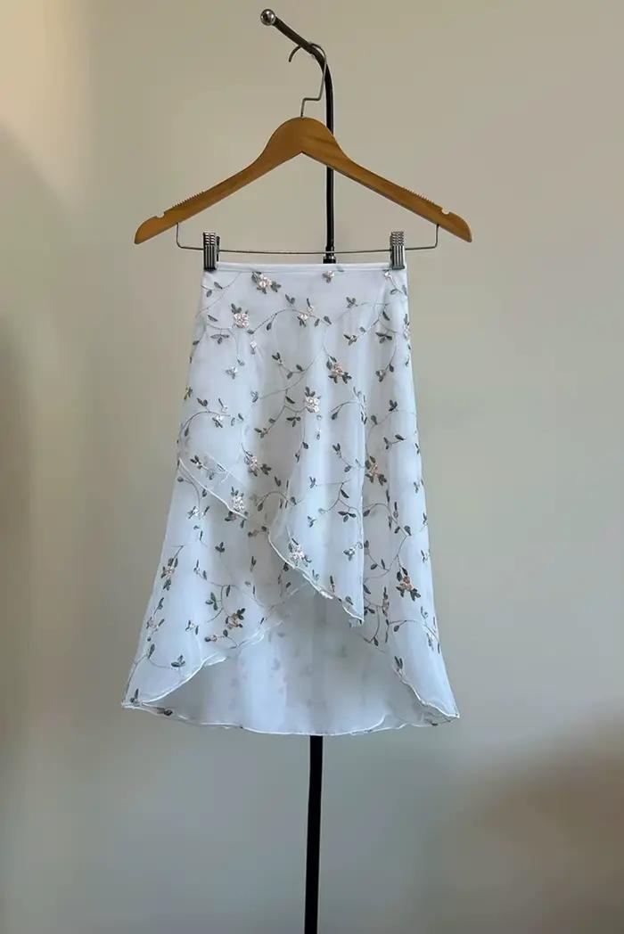 Jupe de danse de Ballet pour femmes, tablier de danse brodé de haute qualité, robe justaucorps éléga