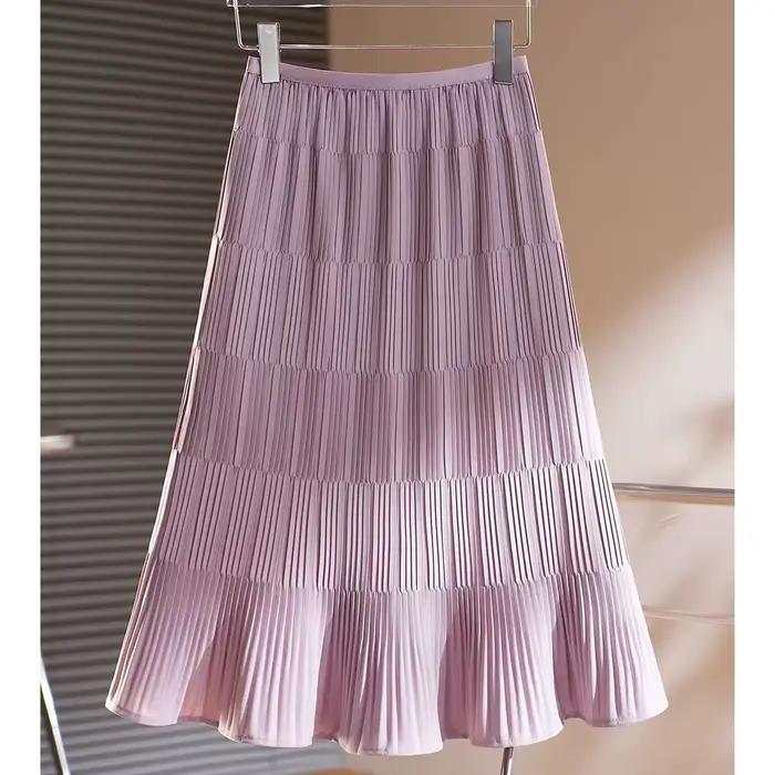 Jupe plissée Miyake pour femmes, nouvelle collection automne 2026, taille haute, amincissante, éléga