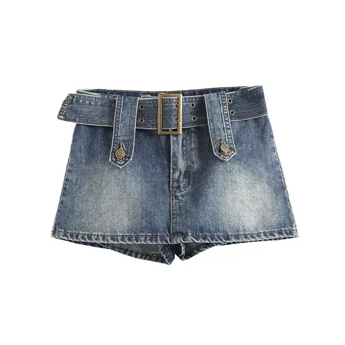 Jupe courte en jean pour femme, nouvelle collection été, sexy, taille basse et moulante