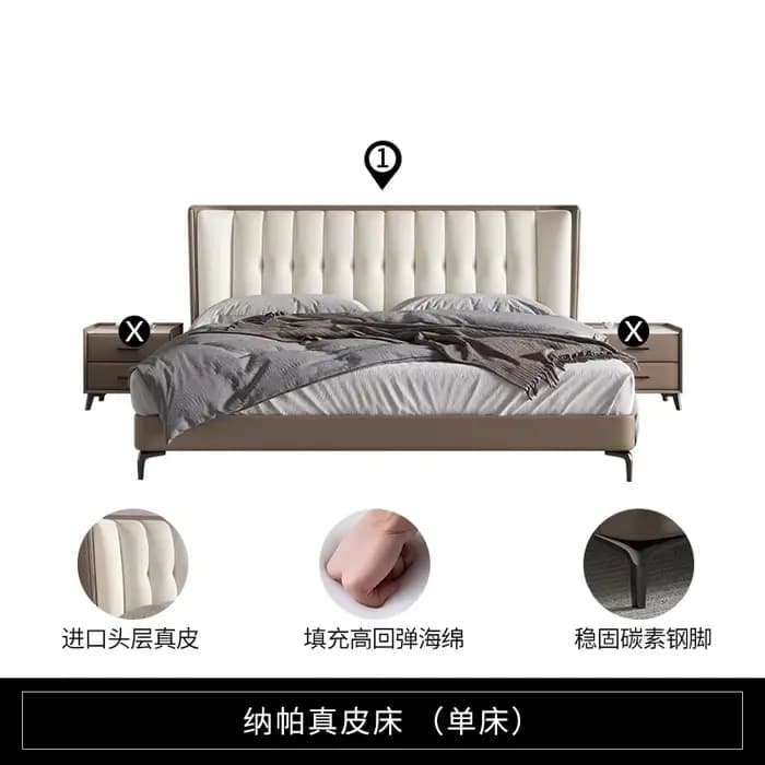 Tête de lit, lit de chambre, lit king size, tables de chevet, organisateur, cadre de lit double, mod