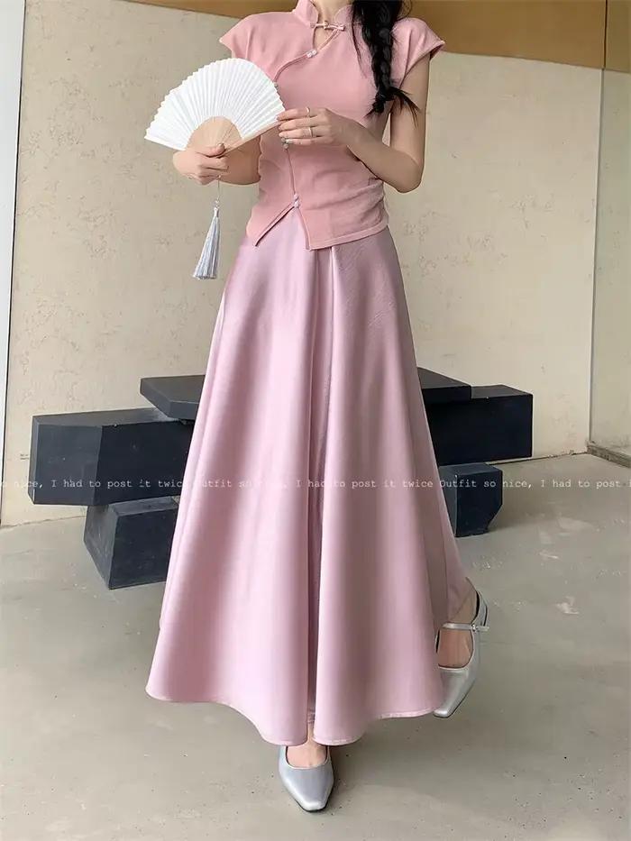 Zjaiss femme Satin demi-corps jupe 2026 printemps nouvelle mode coréenne tempérament élégant solide