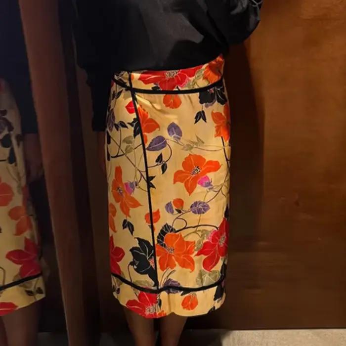 Jupe longue vintage à imprimé floral pour femme, élégante, fendue, pour l'été, nouvelle collection d