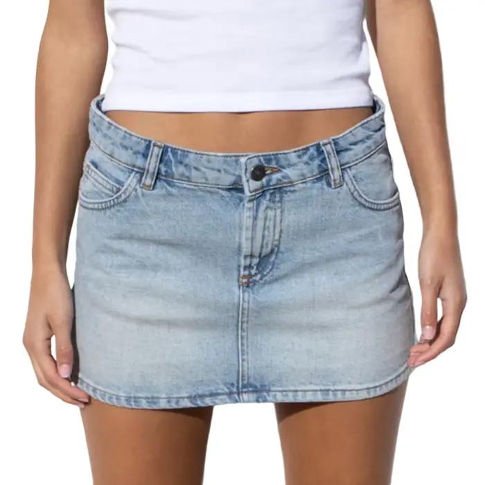 Combhasaki Vintage Jean jupes pour femmes Denim taille basse Stretch moulante Denim Mini jupe Y2k ju