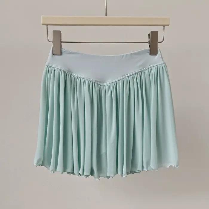 Jupe courte de sport d'été pour femme, jupe de tennis en maille taille haute, jupe de badminton et d