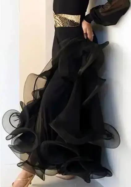 Jupes flamenco pour danse latine femmes jupe longue adulte salle de bal pratique femme moderne stand