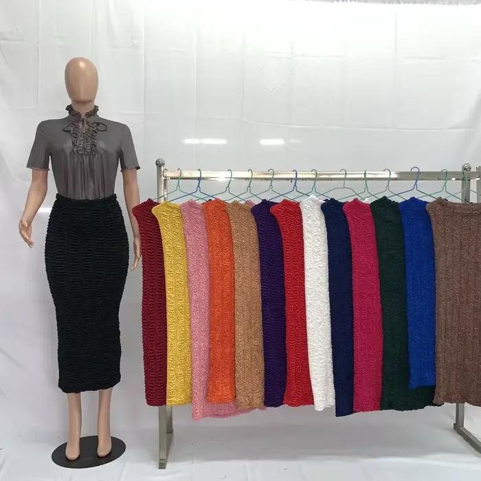 Nouvelle Collection Printemps-Été 2026 – Jupes Crayon Longues en Maille pour Femme, Taille Haute, Co