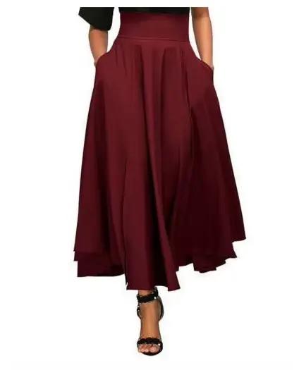 Demi-jupe plissée taille haute pour femme, sens du design, longue, défilé de mode, mince, jupe trapè
