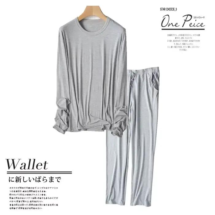 Ensemble de pyjama à manches longues pour hommes, vêtements de nuit confortables, vêtements de maiso
