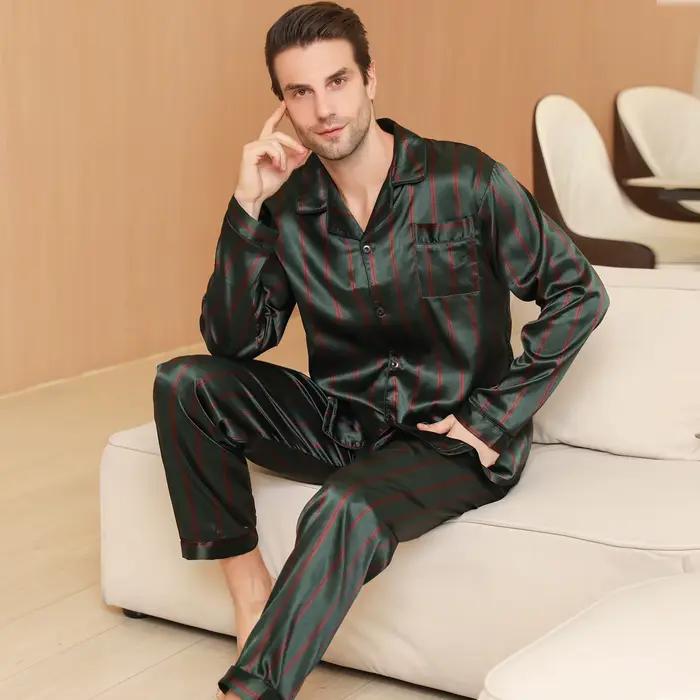 Pyjama à manches longues pour hommes beaux vêtements pour la maison cardigan fin décontracté vêtemen