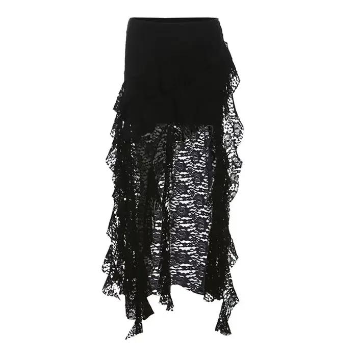 Jupe taille haute à volants pour femmes, à la mode, pour rendre l'apparence, jupe Slim irrégulière
