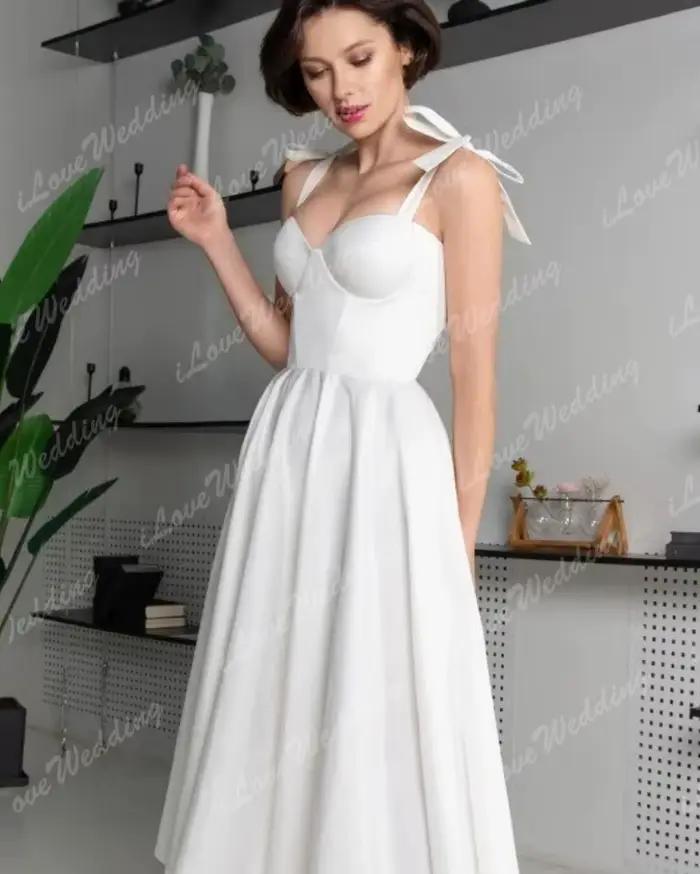 Robe de mariée courte personnalisée, robes de cocktail sexy, robes de mariée simples à col cœur, rob