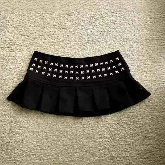 Nouvelle jupe plissée courte en strass pour femme, jupe d'été personnalisée en forme de A avec ferme