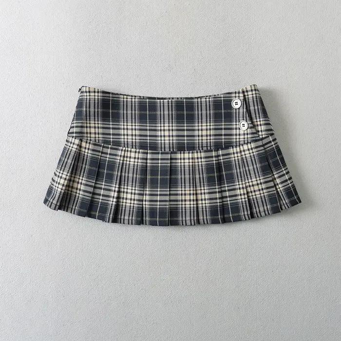 Mini jupes d'été pour femmes, vintage, mode coréenne, jupes à carreaux pour femmes y2k, jupes plissé
