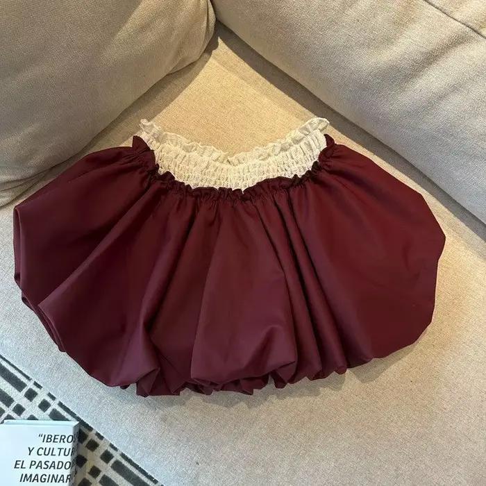 Jupe bustier pour femme, automne, taille haute, jupe tutu en forme de A, jupe plissée avec empièceme