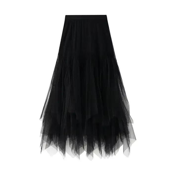 Jupes tutu taille haute élastiques pour femmes, robe de Rhprincesse plissée, jupes en tulle pour fil