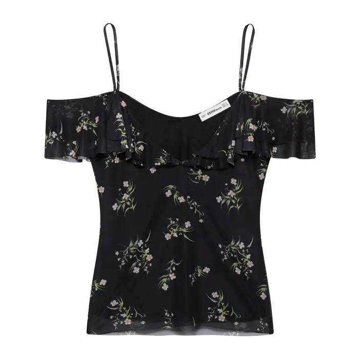 HH – jupe élégante pour femmes, costume sans manches, dos nu, imprimé Sexy, volants, bretelles en ma