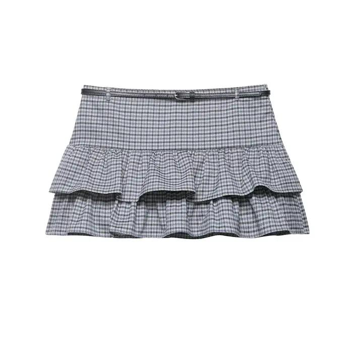 Jupe-culotte à carreaux style collège français Printemps/Été 2026