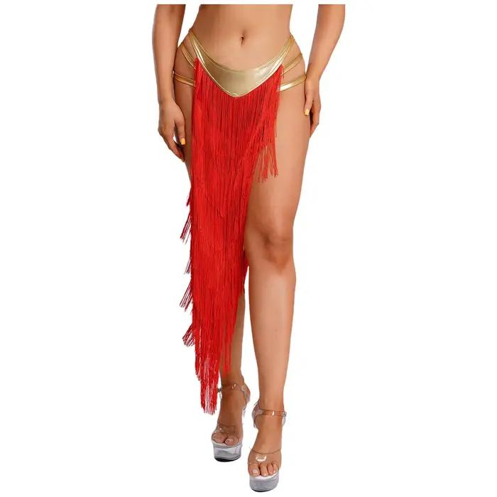 Jupe à franges de danse du ventre indienne pour femmes, Costume de Performance à franges à plusieurs