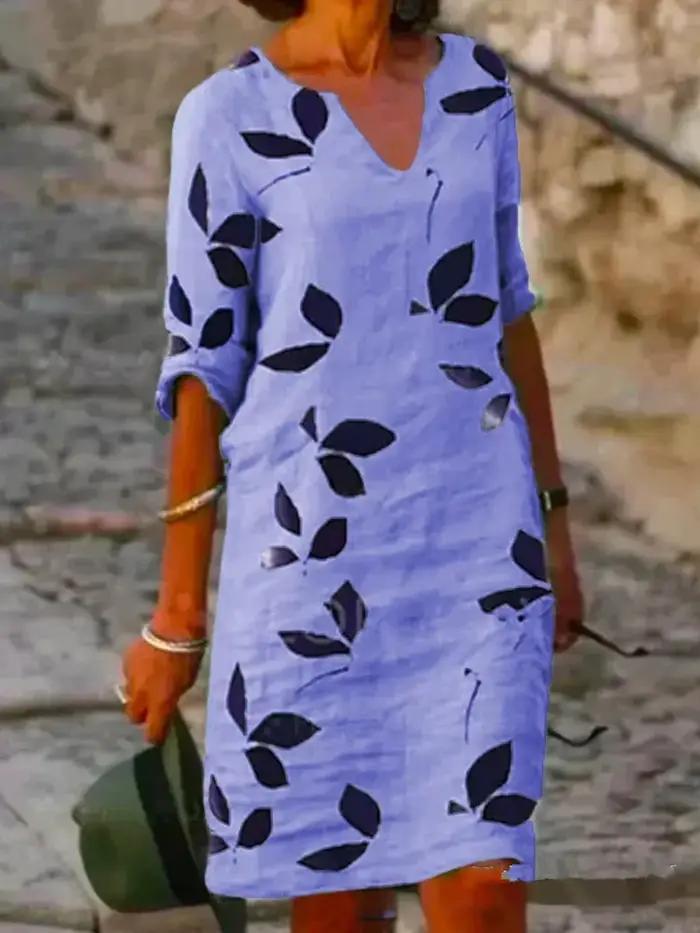 Robe longue vintage en coton et lin pour femmes, pull imprimé, jupe élégante, vêtements pour femmes,