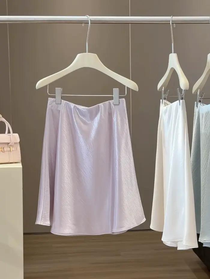 Jupe courte sirène pour femme, taille haute, fine et drapée, coupe trapèze, collection été 2026