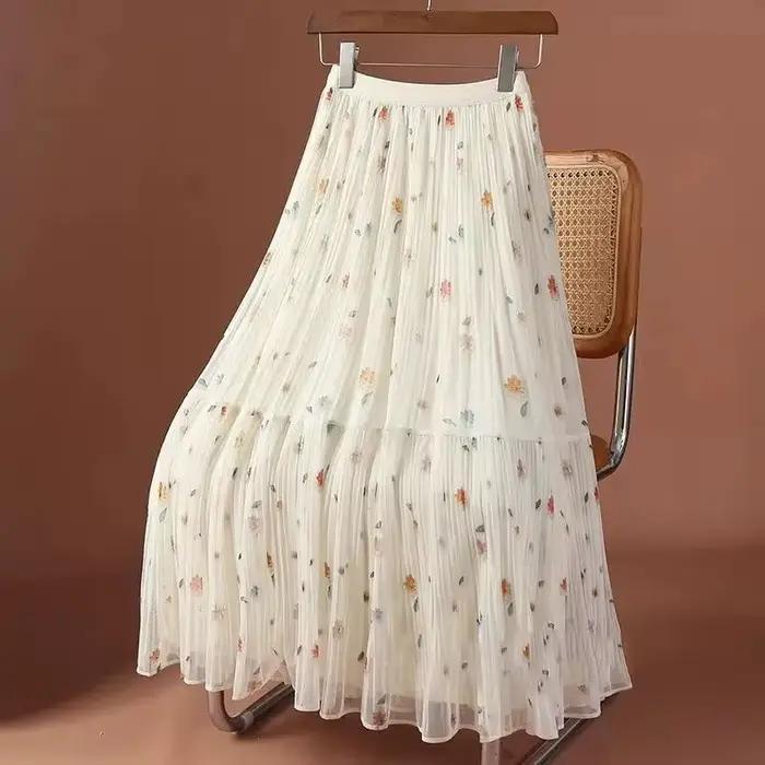 Vintage imprimé fleuri une ligne rose jupes femmes 2025 Casaul mode coréenne Y2k vêtements taille ha