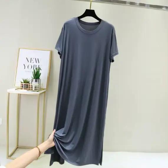 Grande taille chemise de nuit femmes nouveau printemps été longue robe modal coton vêtements de nuit