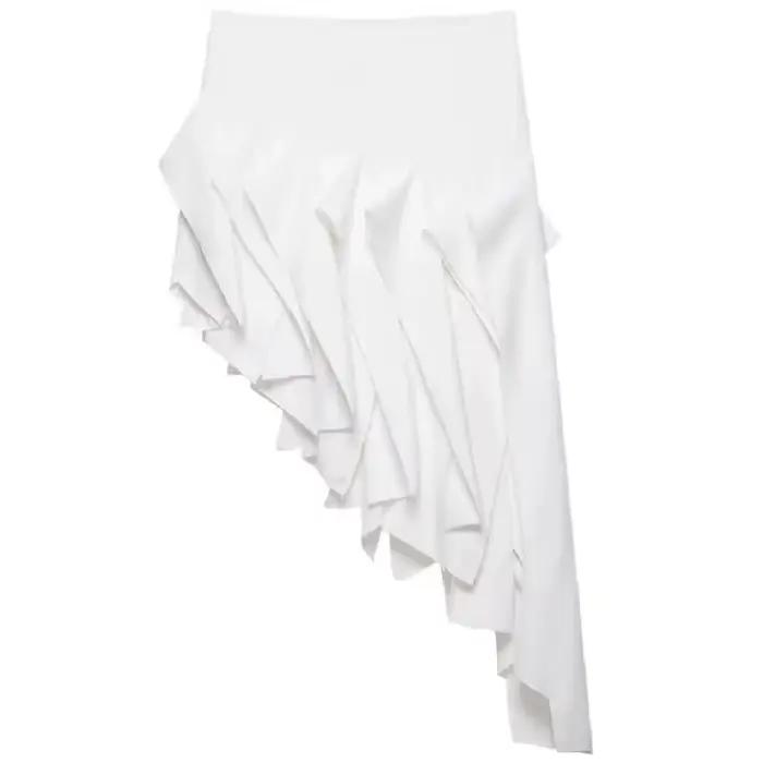 Jupe asymétrique à ourlet irrégulier pour femme, nouveau style, taille mi-haute, simple, mystérieuse
