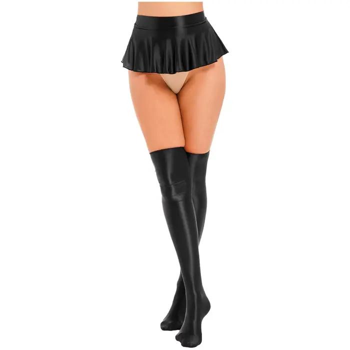 Mini jupe taille basse à volants brillants pour femmes, bas de bikini, bas de couverture, cuisse hau