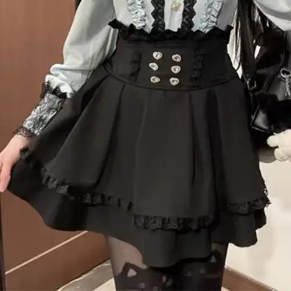 Chemise Jirai Kei, jupe JK, style japonais Lolita Y2K, uniforme scolaire, chemisier, haut, robe, ten