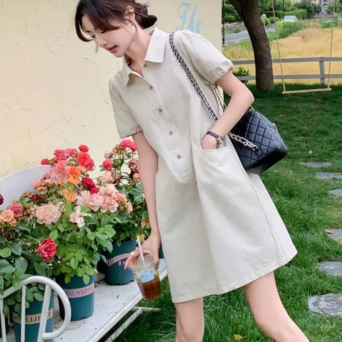Jupe Polo pour Femme Été 2026 Nouveau Style Simple avec Cordon de Serrage à la Taille Robe Courte Am