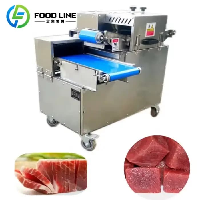 Machine de découpe de cubes de viande 400 kg/h, Machine de découpe de viande secondaire pour bœuf, c