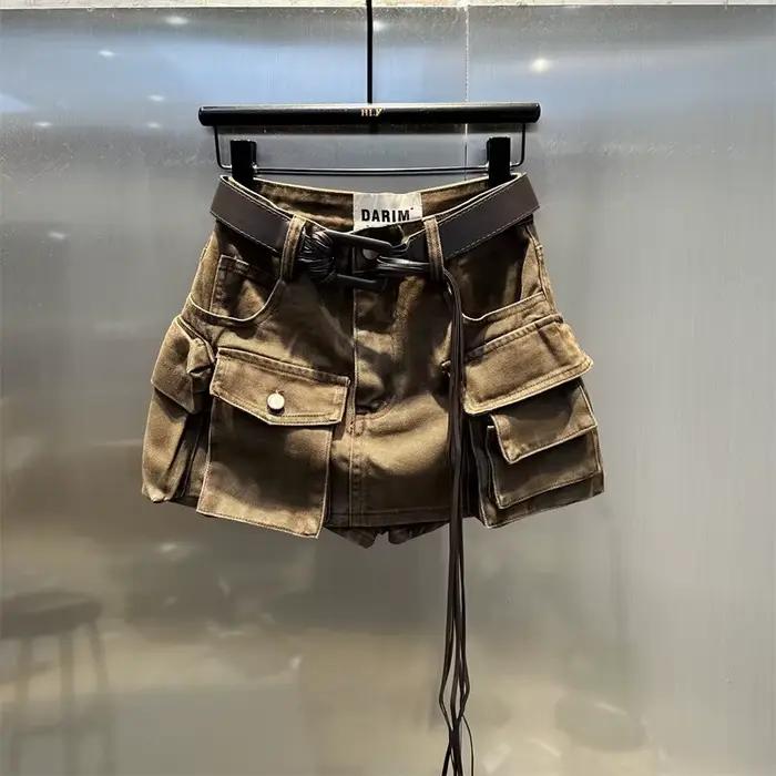Jupe en jean tendance pour femme, nouvelle collection printemps-automne 2026, multi-poches