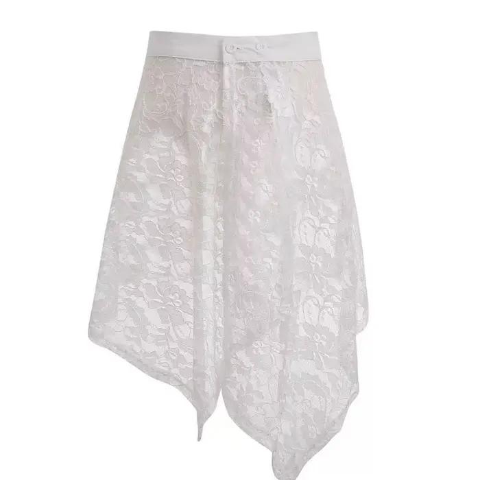 Sous-jupe en dentelle irrégulière, Anti-éblouissement, Cheongsam en maille, robe, Streetwear, taille