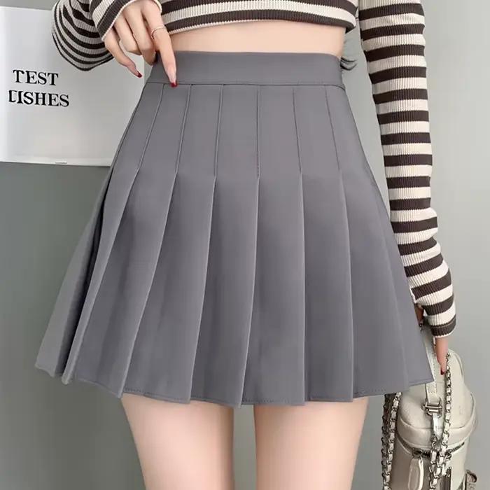 Jupe de Tennis plissée rose taille haute boîte plissée Mini jupe femmes mini-jupe adolescente printe