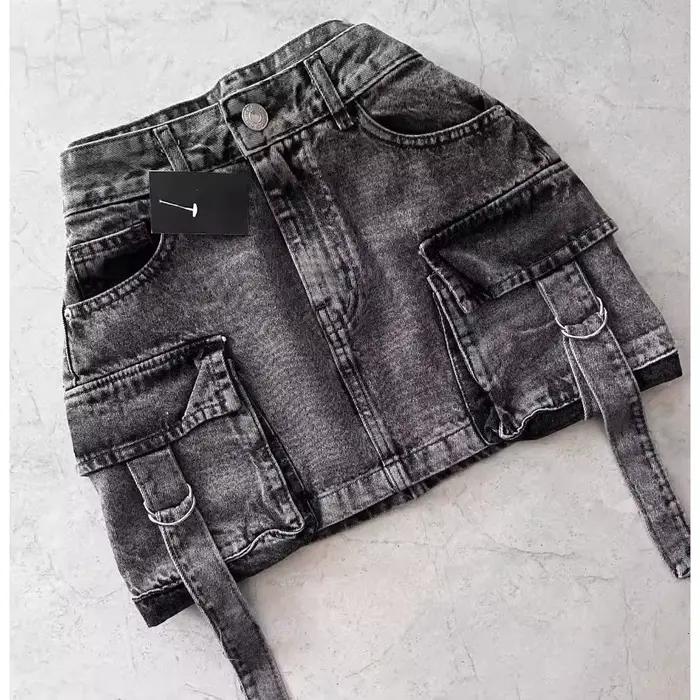 Jupes femmes Sexy jupe courte coupe ajustée décontracté jean régulier élégant épissure Denim taille