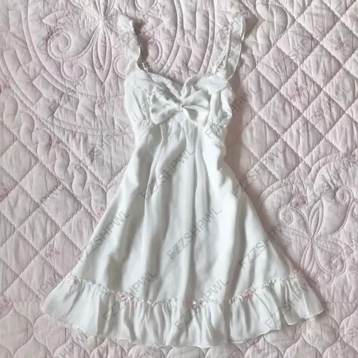 Y2K Dres coréen doux style sous-culture dentelle Harajuku a-ligne jupe Rock Goth Streetwear nœud pap