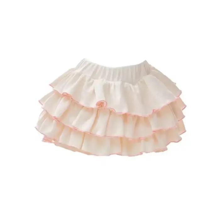 Kawaii blanc Ballet Mini jupes femmes été taille élastique volants Lolita jupe japonaise décontracté