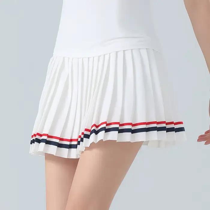 Jupe plissée de tennis pour femme, séchage rapide, anti-frottement, avec poche intérieure, pour le g