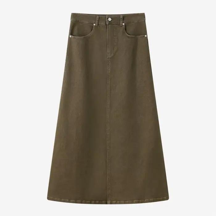 Jupe en jean extensible AS SS26, vêtement tendance pour femme, tissu élastique (la taille s'étend en