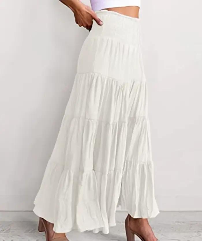 Été taille haute jupes Maxi femmes vêtements mode Ropa Mujer Faldas décontracté bohème jupe longue S