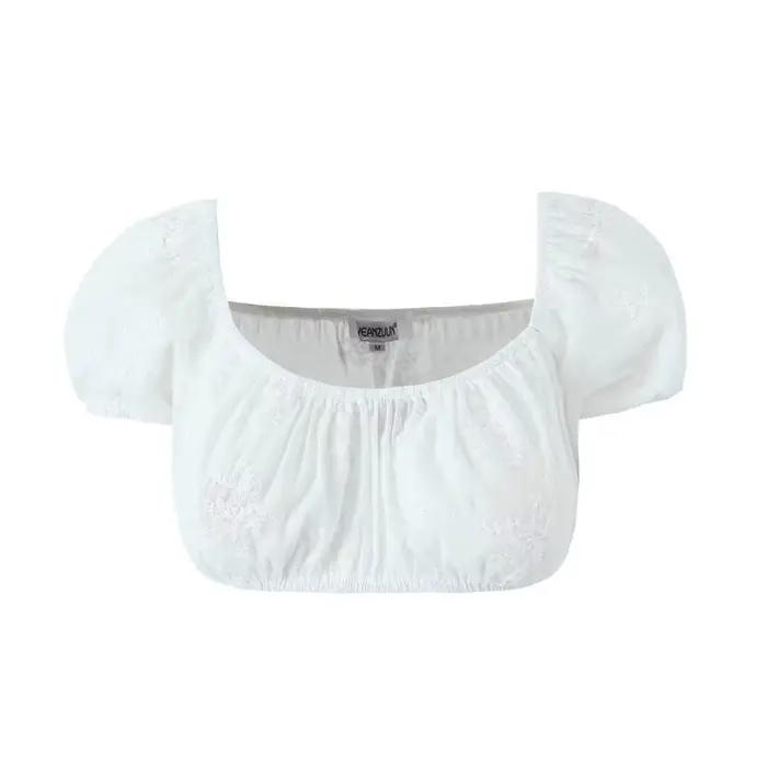 Tenue d'été blanche pour femmes, jupe longue de jardin botanique