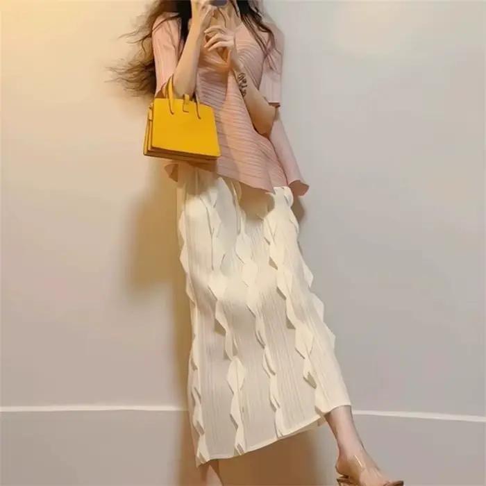 Demi-jupe plissée de haute qualité pour femmes, jupe amincissante taille haute élastique, nouveau St