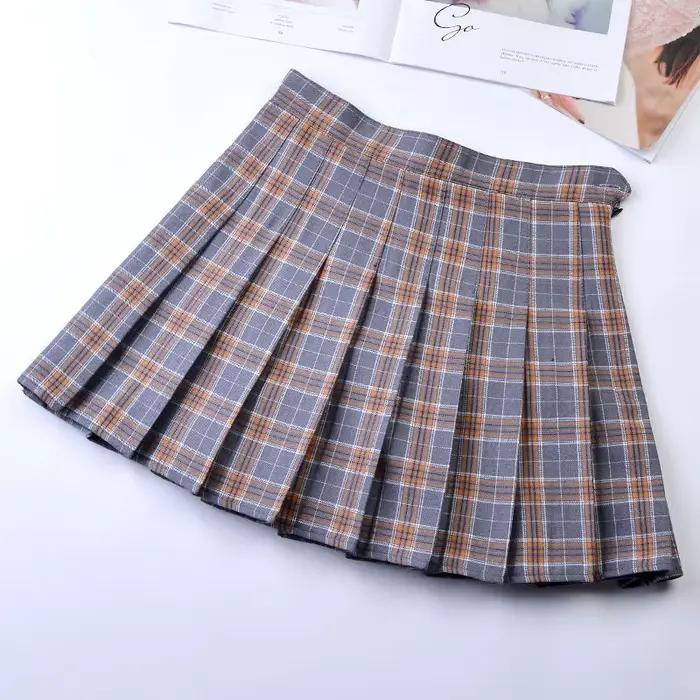 Jupe plissée à carreaux Style Harajuku Preppy pour femmes, Mini uniformes scolaires japonais mignons