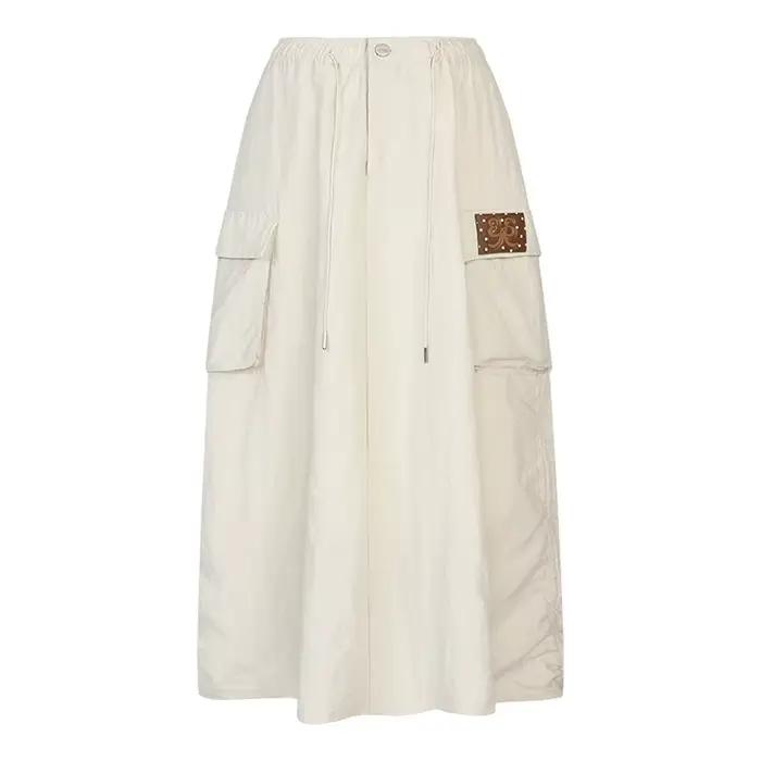 ELFSACK Jupe cargo mi-longue streetwear avec détails patchwork pour femme, jupe d'été Kawaii avec ta