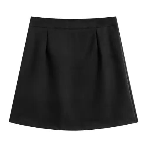 Mini jupes à fermeture éclair A-Line pour femmes, vêtements au-dessus du genou, style de rue basique