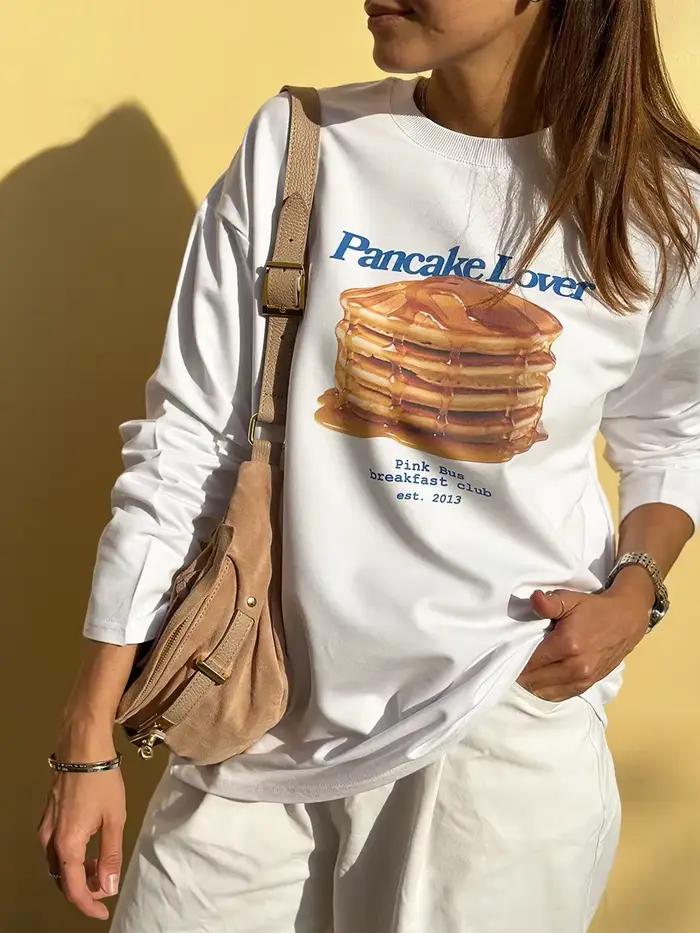 T-shirt Chic Imprimé à Manches Longues pour Femme – Nouvelle Collection Printemps-Automne 2026 – Cou