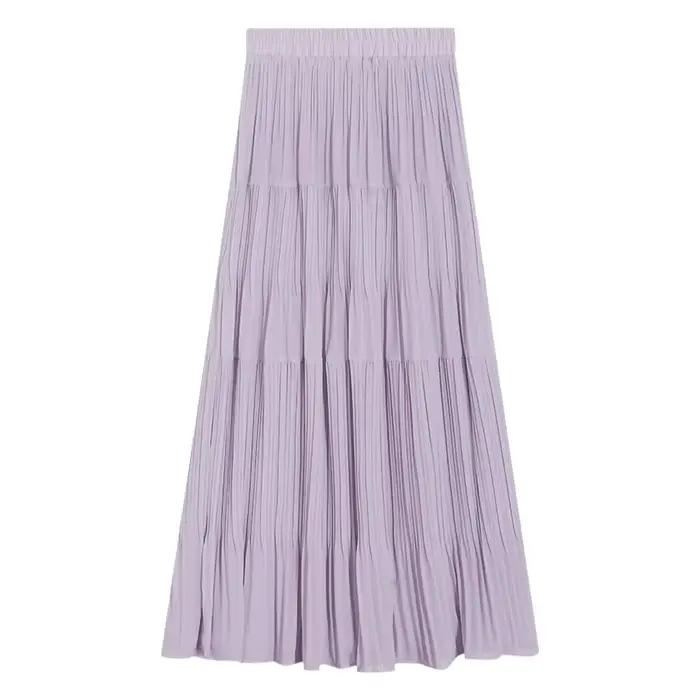 Jupe midi élégante violette à ourlet asymétrique pour femme
