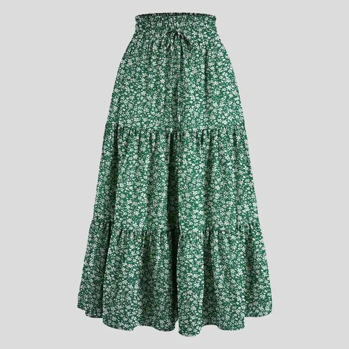 Jupe bohème à imprimé floral pour femmes