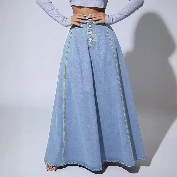 Jupe longue en jean pour femmes